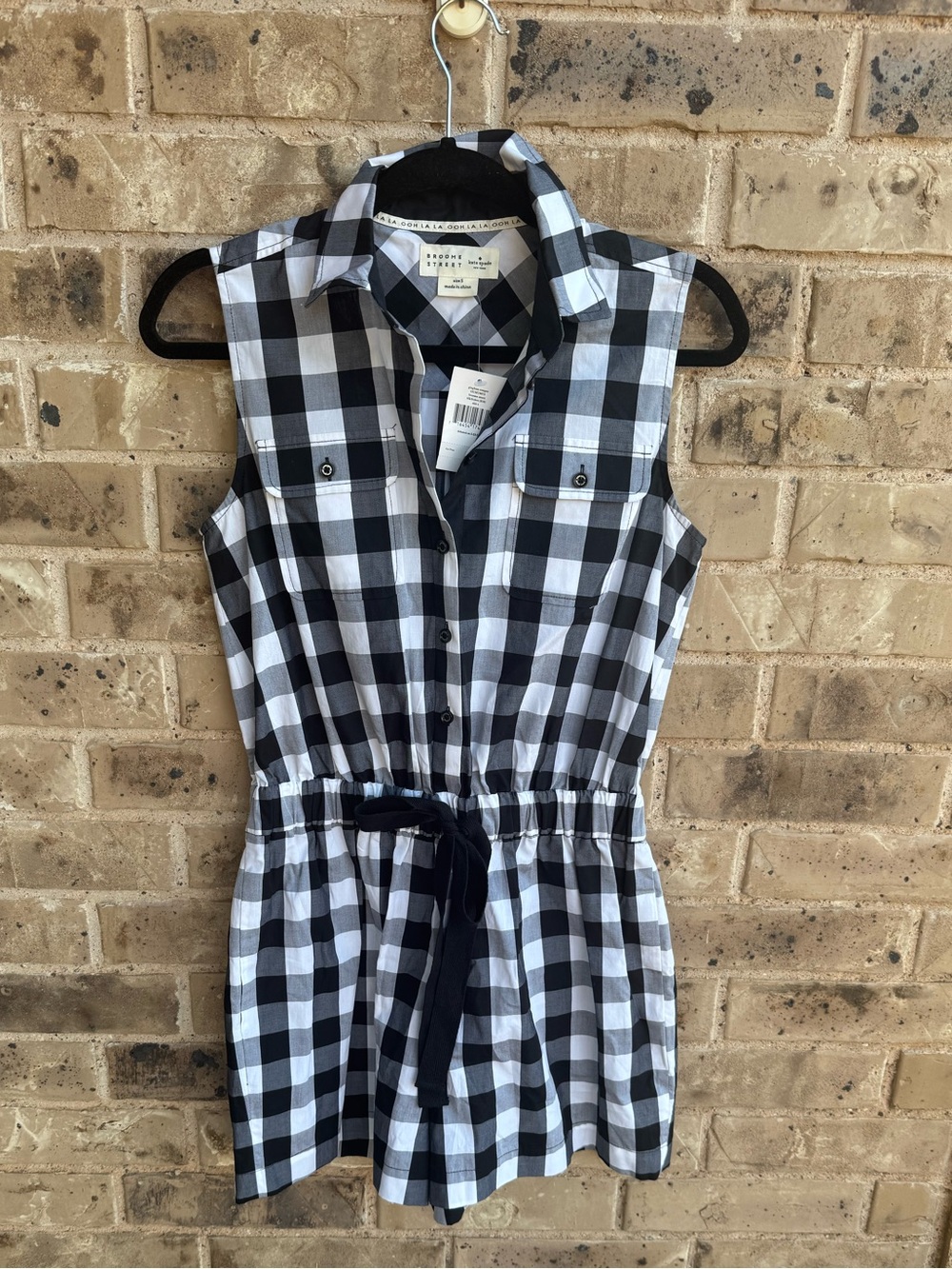 Brooke Street x kate spade Black and White Gingham Romper Size small - Picture 3 of 7
